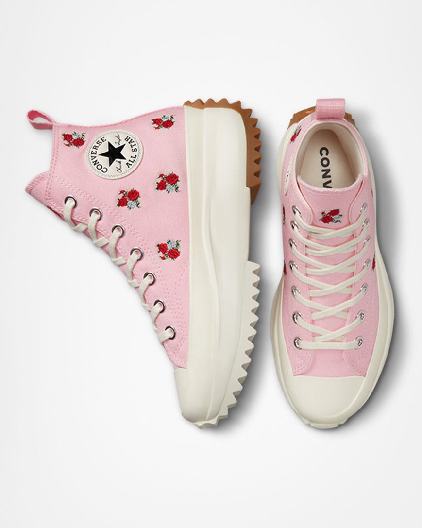 Pantofi Platforma Barbati Converse Run Star Hike Embroidered Floral Inalti Portocalii Roz Rosii | RO UWEGA708